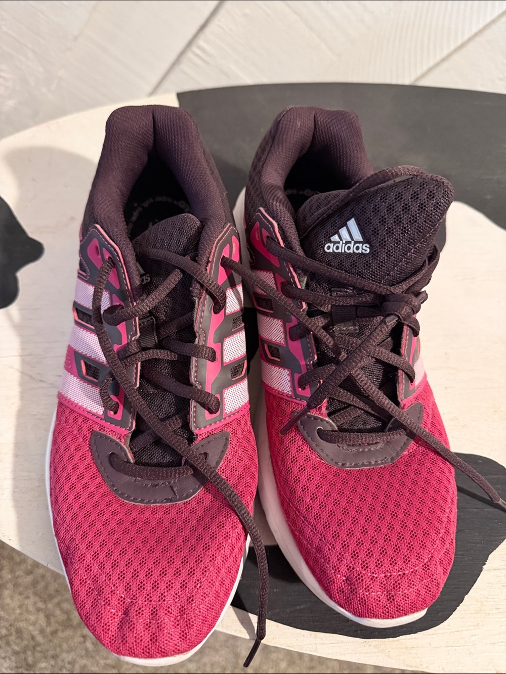 adidas Women's Pink and Dark Purple Athletic Running Shoes
